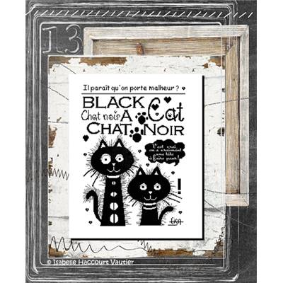 Black Cat - Fiche Point de Croix - Isabelle Haccourt Vautier