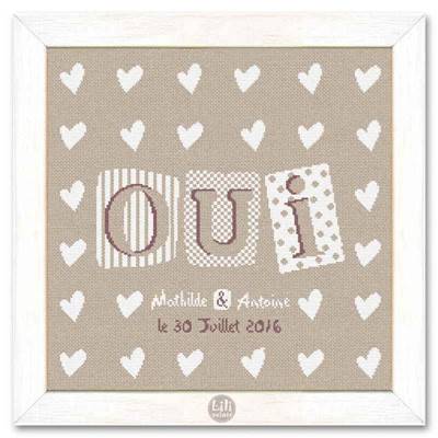 Oui - Fiche point de croix Mariage -  Lilipoints