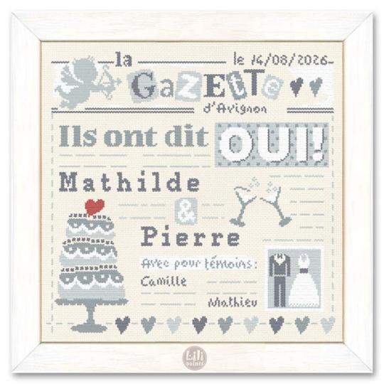 Ils ont dit oui - Fiche point de croix Mariage - Lilipoints