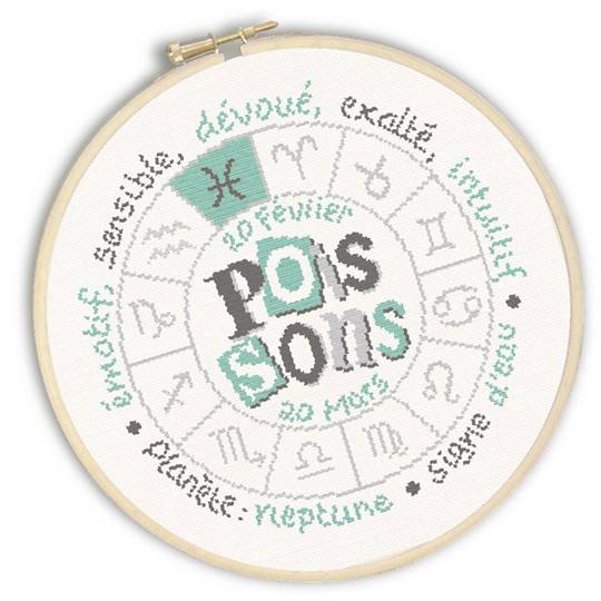 Signe du Zodiaque : Poissons - Fiche Lilipoints U003