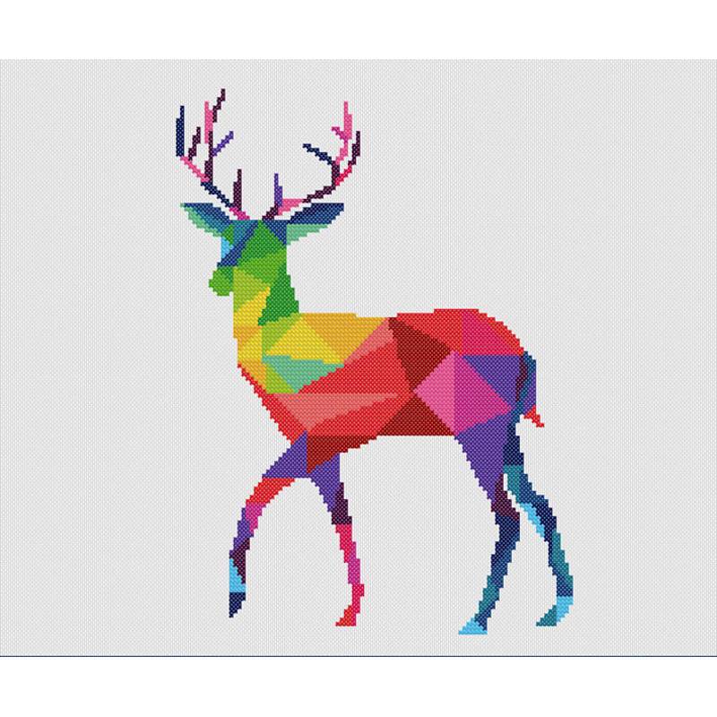 Kit Marie Coeur Point De Croix Le Cerf Univers Broderie