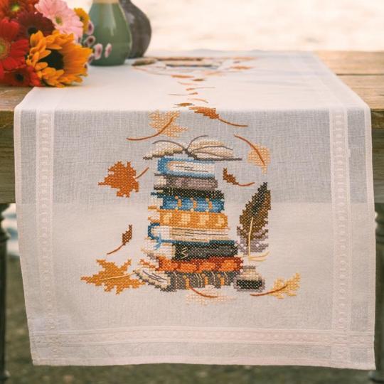 Kit chemin de table Livres & feuilles d’automne - Vervaco