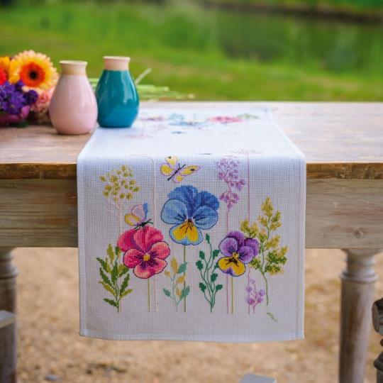 Kit Chemin de table Aïda Violettes - Vervaco