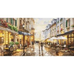 Café de nuit en ville - Kit point de croix - Luca-S
