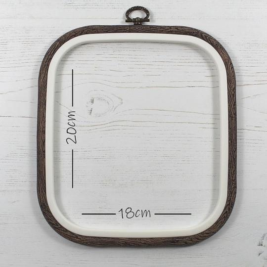 Cadre Flexihoop carré 18 x 20 cm – Grain de bois - Nurge 