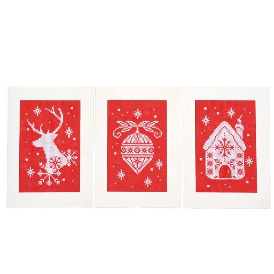 Kit Cartes à broder Voeux Noël - Vervaco