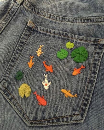 Broder sur un jean - Ide