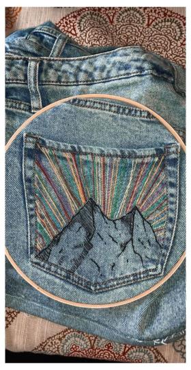 Broder sur un jean - Ide