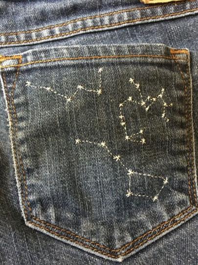 Broder sur un jean - Ide