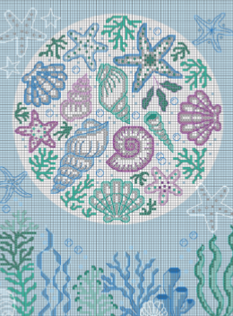 �toiles de mer et coquillages - grille gratuite point de croix